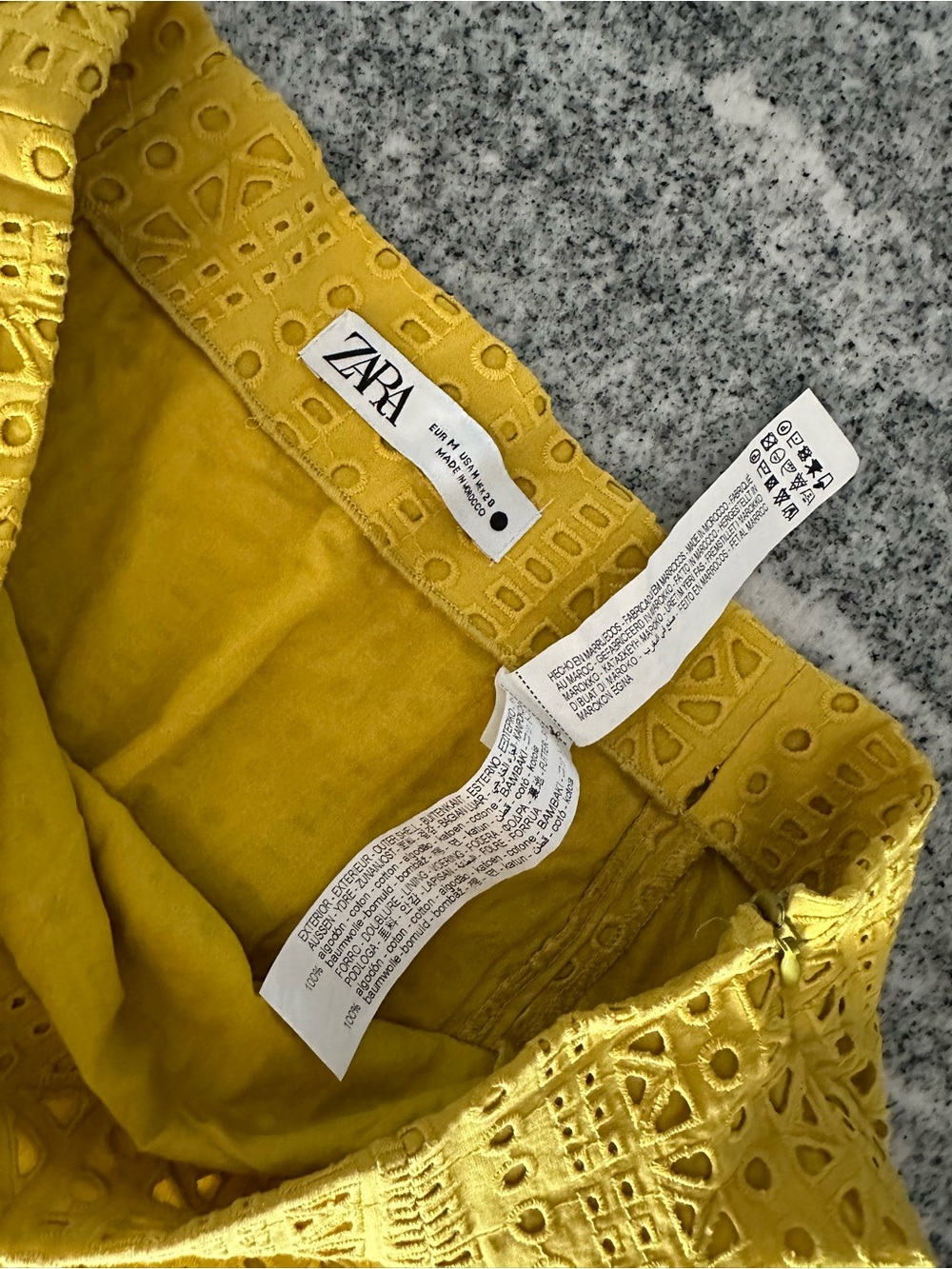 Zara Yellow Eyelet Ruffle Mini Skirt - Picture 2 of 2